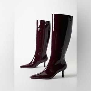 Beautiful justFab maroon stiletto boots new with box